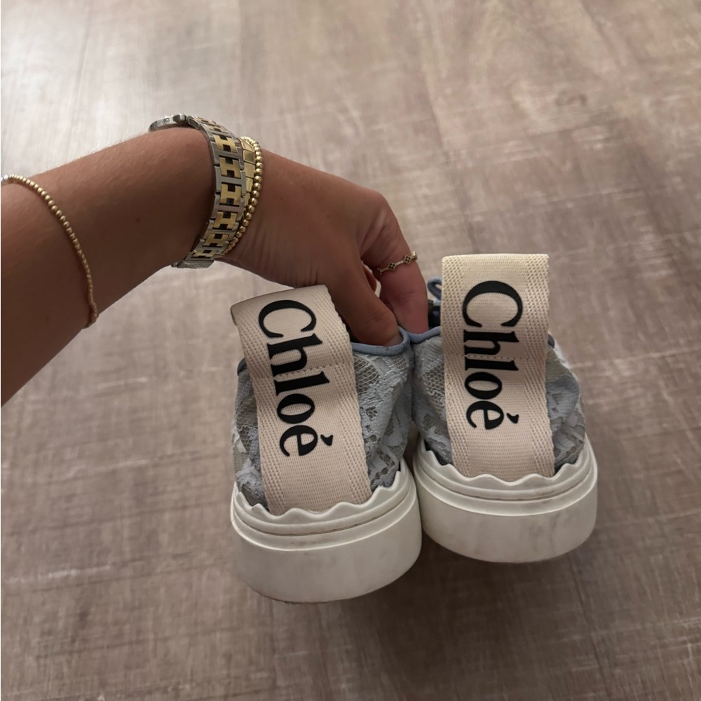 Cholé Lauren Lace Sneakers- Light Blue